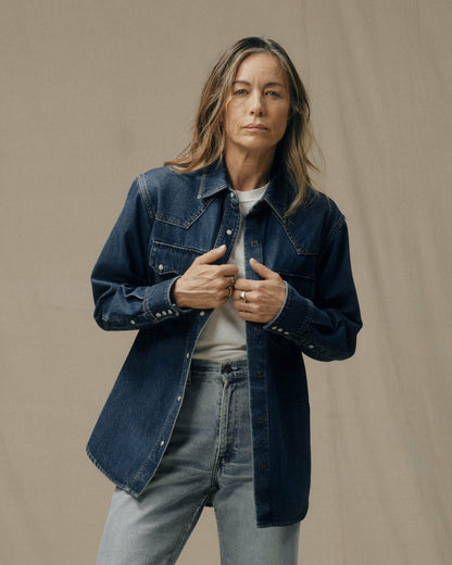 Filson Top Pick / Women's Denim Western Shirt - Medium Indigo