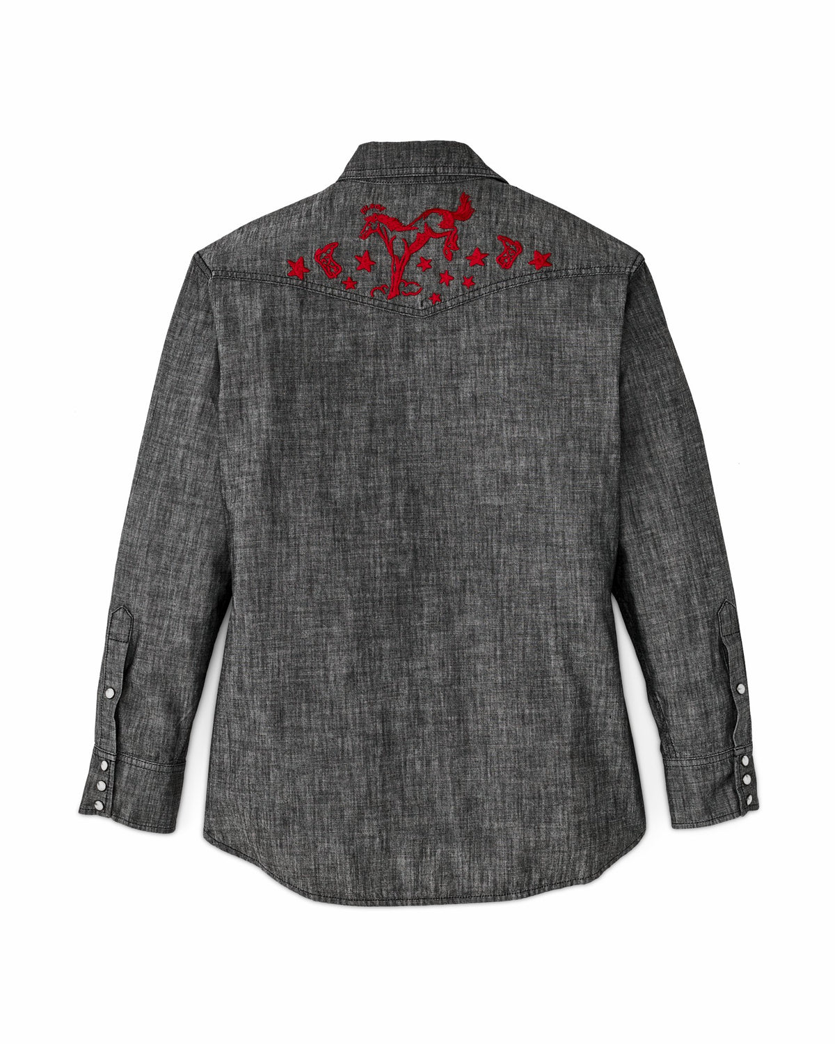 Filson Essential / Women's Embroidered Western Shirt - Black Chambray / Western