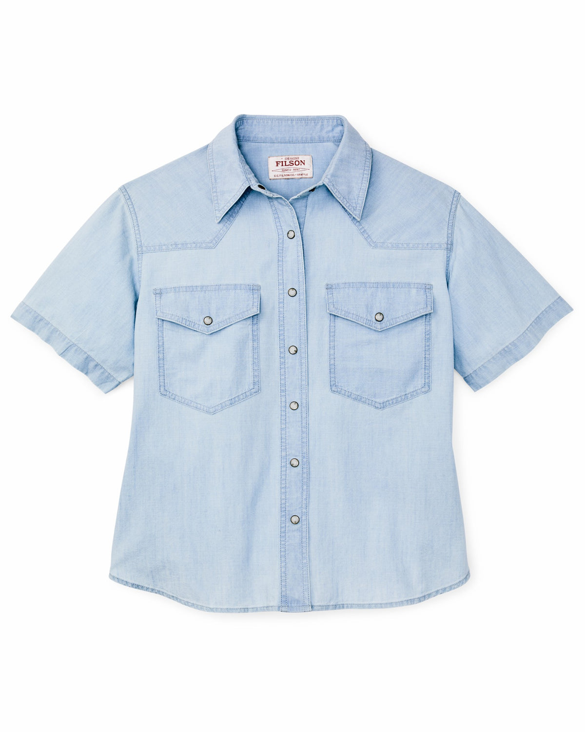 Filson Value / Women's Short Sleeve Chambray Western Shirt - Light Indigo