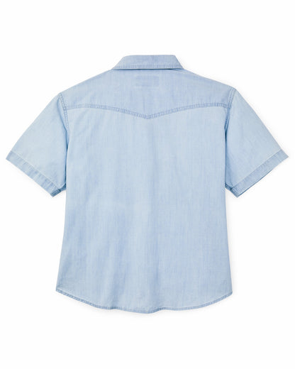 Filson Value / Women's Short Sleeve Chambray Western Shirt - Light Indigo