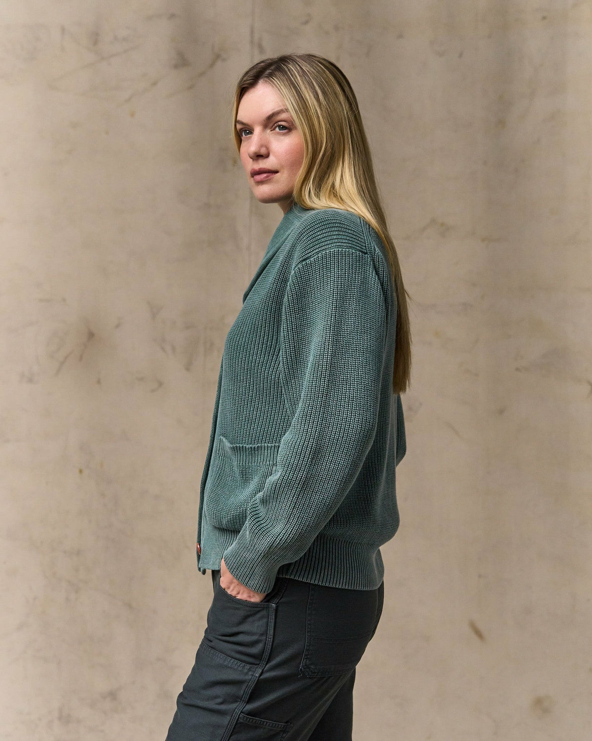 Filson Discount / Women's Cotton Shawl Neck Cardigan - Juniper