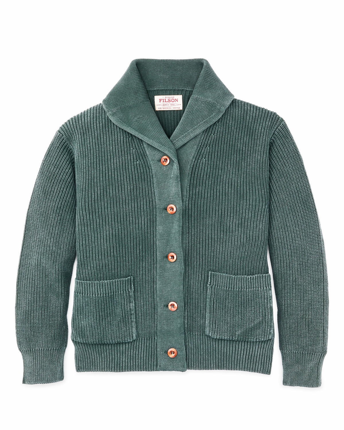 Filson Discount / Women's Cotton Shawl Neck Cardigan - Juniper