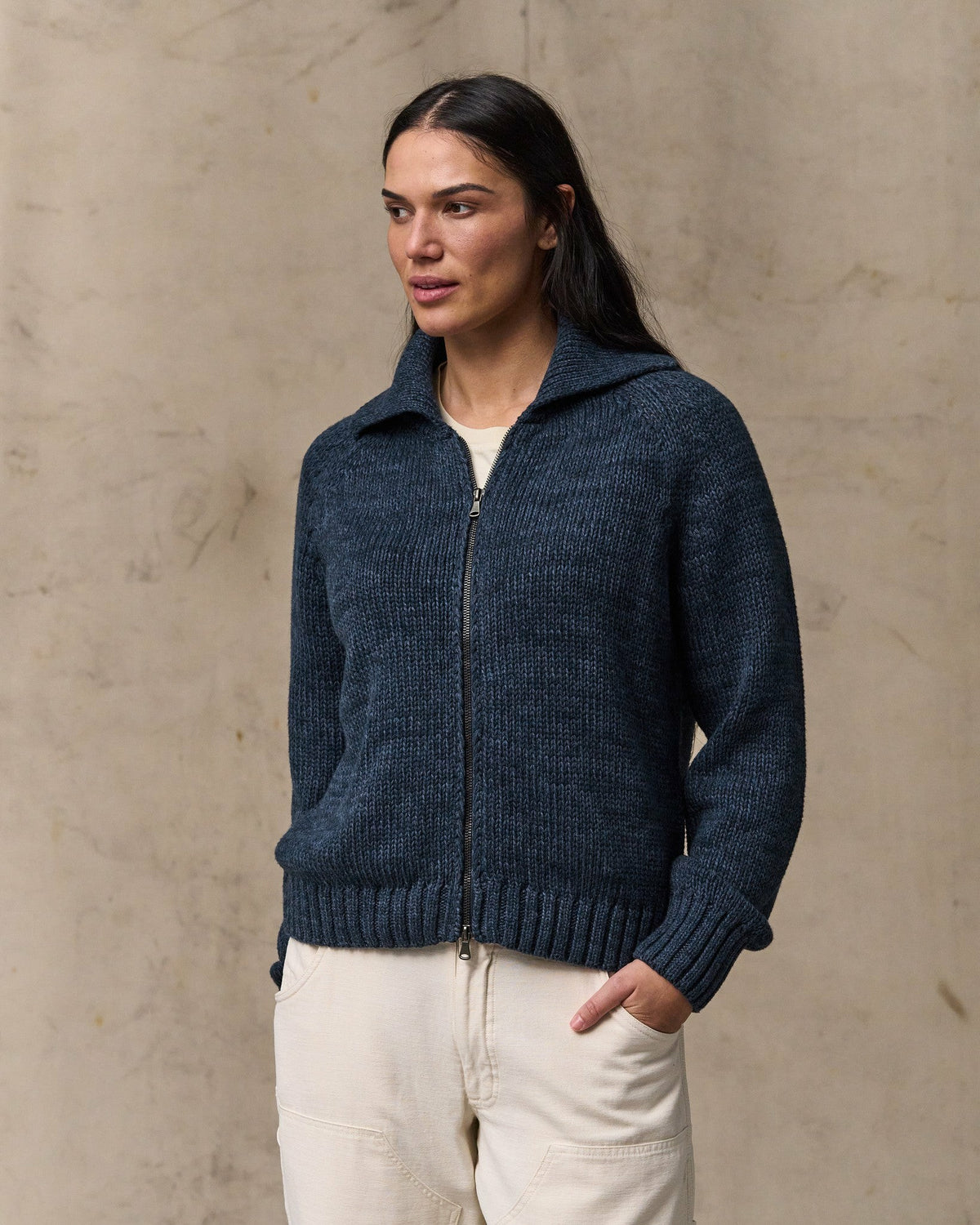 Filson Trending / Women's Cotton Full-zip Cardigan - Navy / Marl