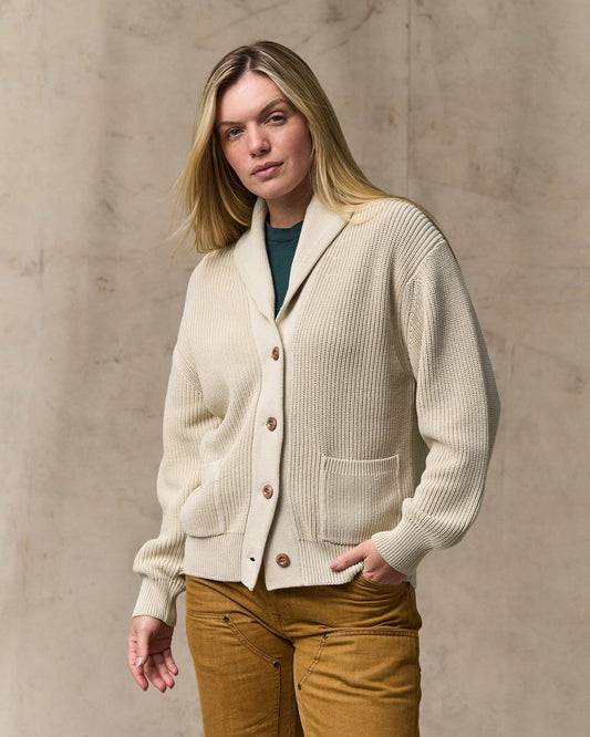 Filson New / Women's Cotton Shawl Neck Cardigan - Natural