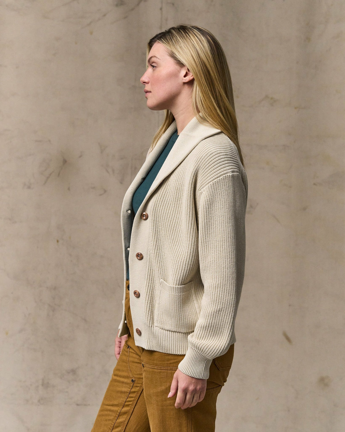 Filson New / Women's Cotton Shawl Neck Cardigan - Natural
