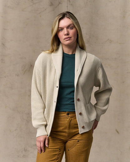 Filson New / Women's Cotton Shawl Neck Cardigan - Natural