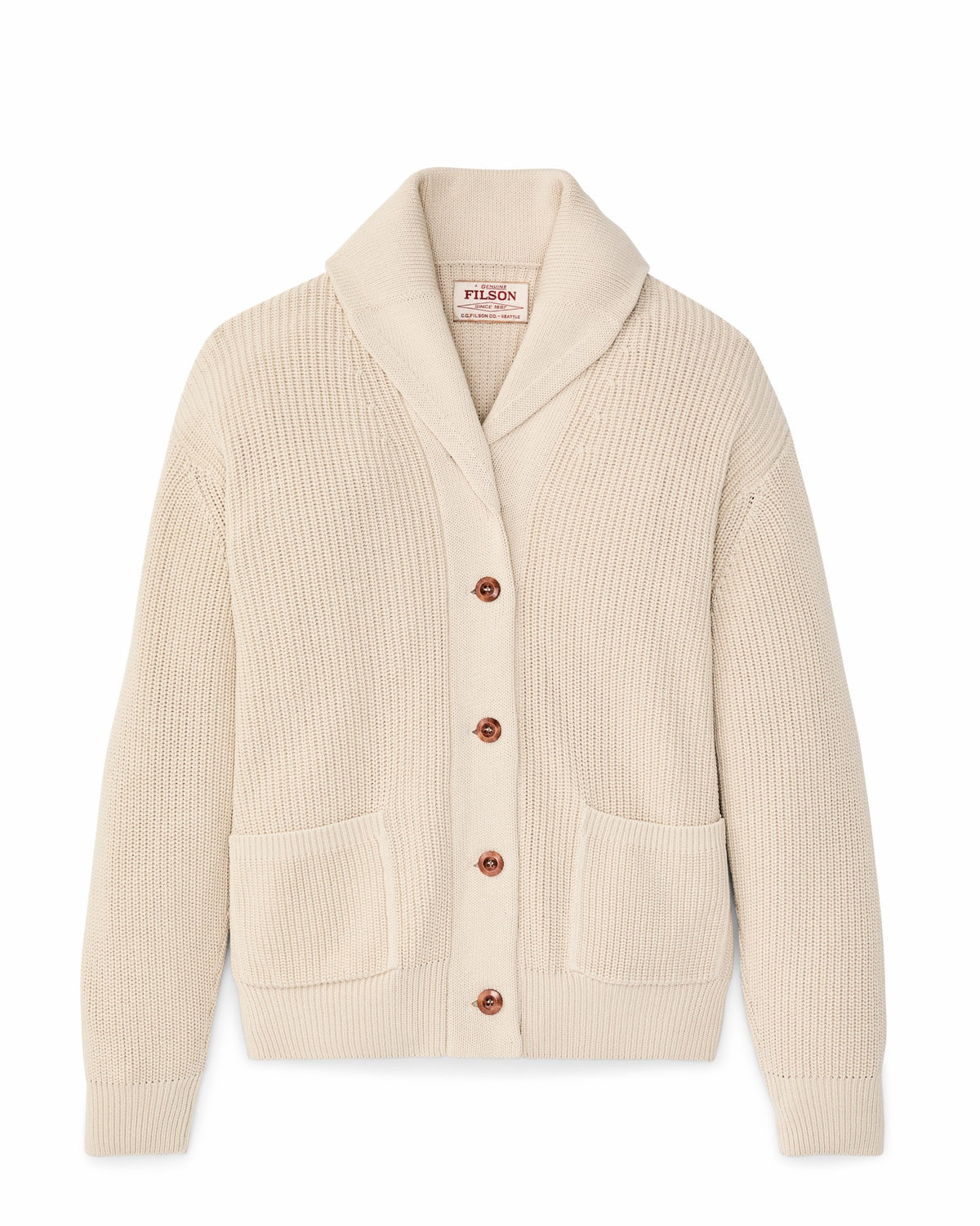 Filson New / Women's Cotton Shawl Neck Cardigan - Natural