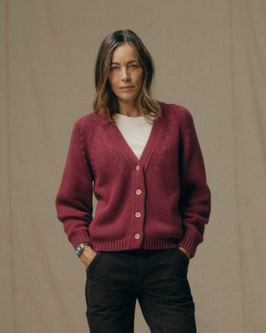 Filson Smart Buy / Women's Rustic Cotton Cardigan - Burgundy