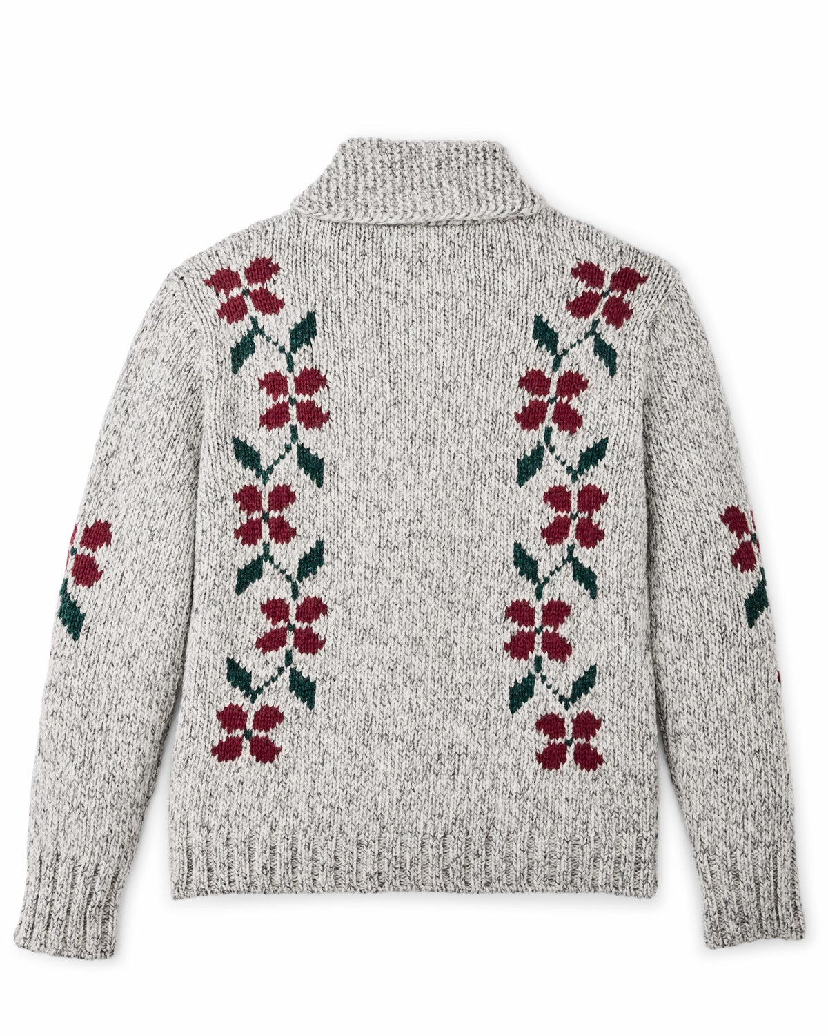 Filson Discount / Women's Zippered Wool Sweater - Gray / Flower