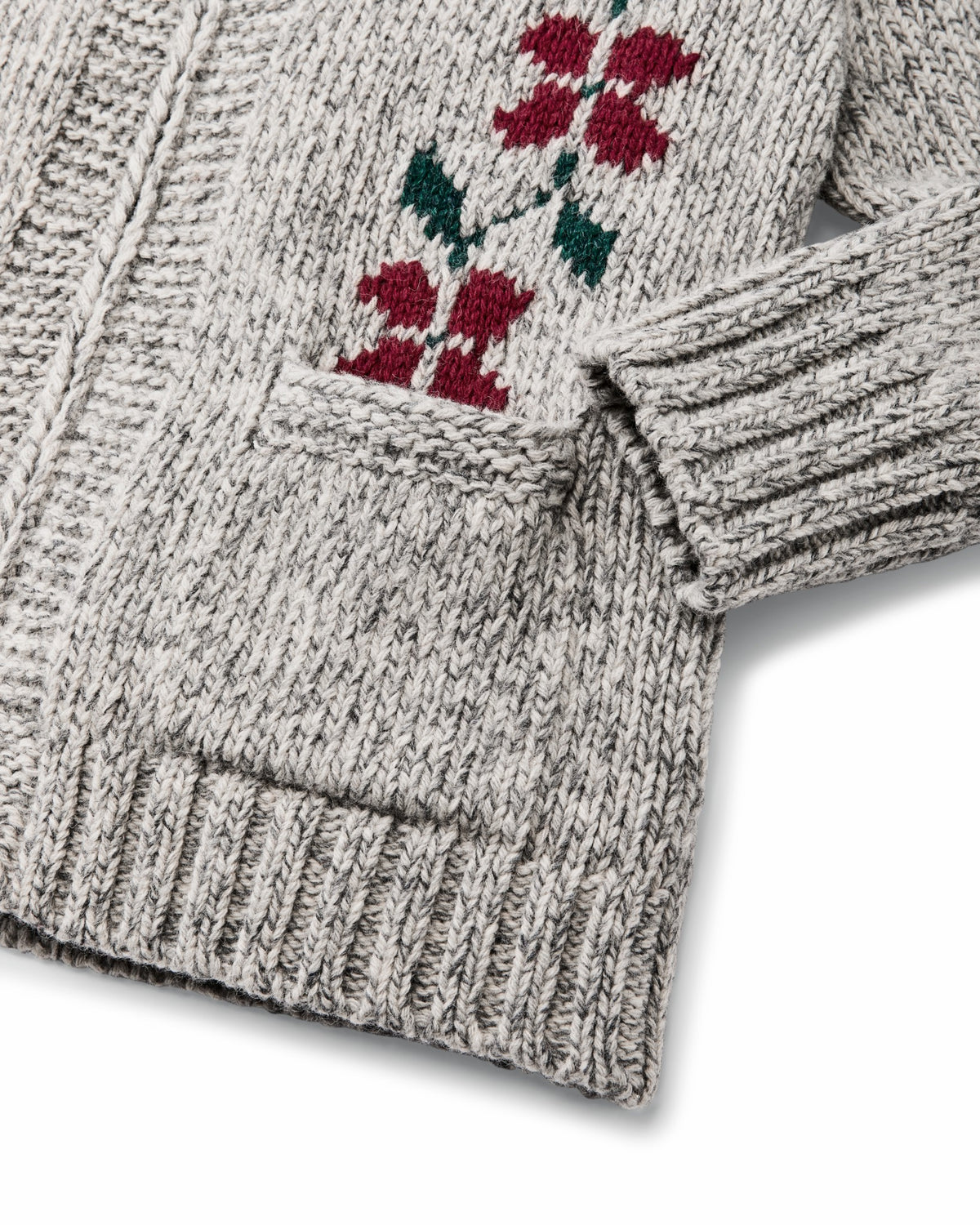 Filson Discount / Women's Zippered Wool Sweater - Gray / Flower