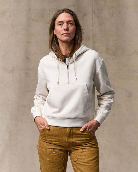 Filson Trusted / Women's French Terry Half-zip Hoodie - Ivory