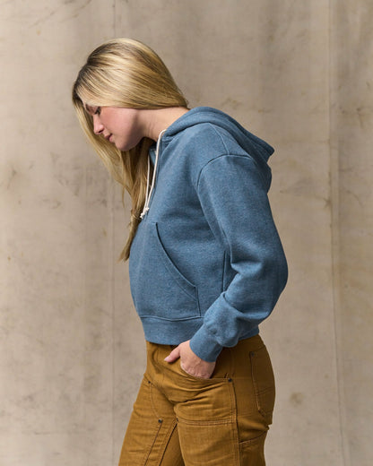 Filson Value / Women's French Terry Half-zip Hoodie - Light Blue