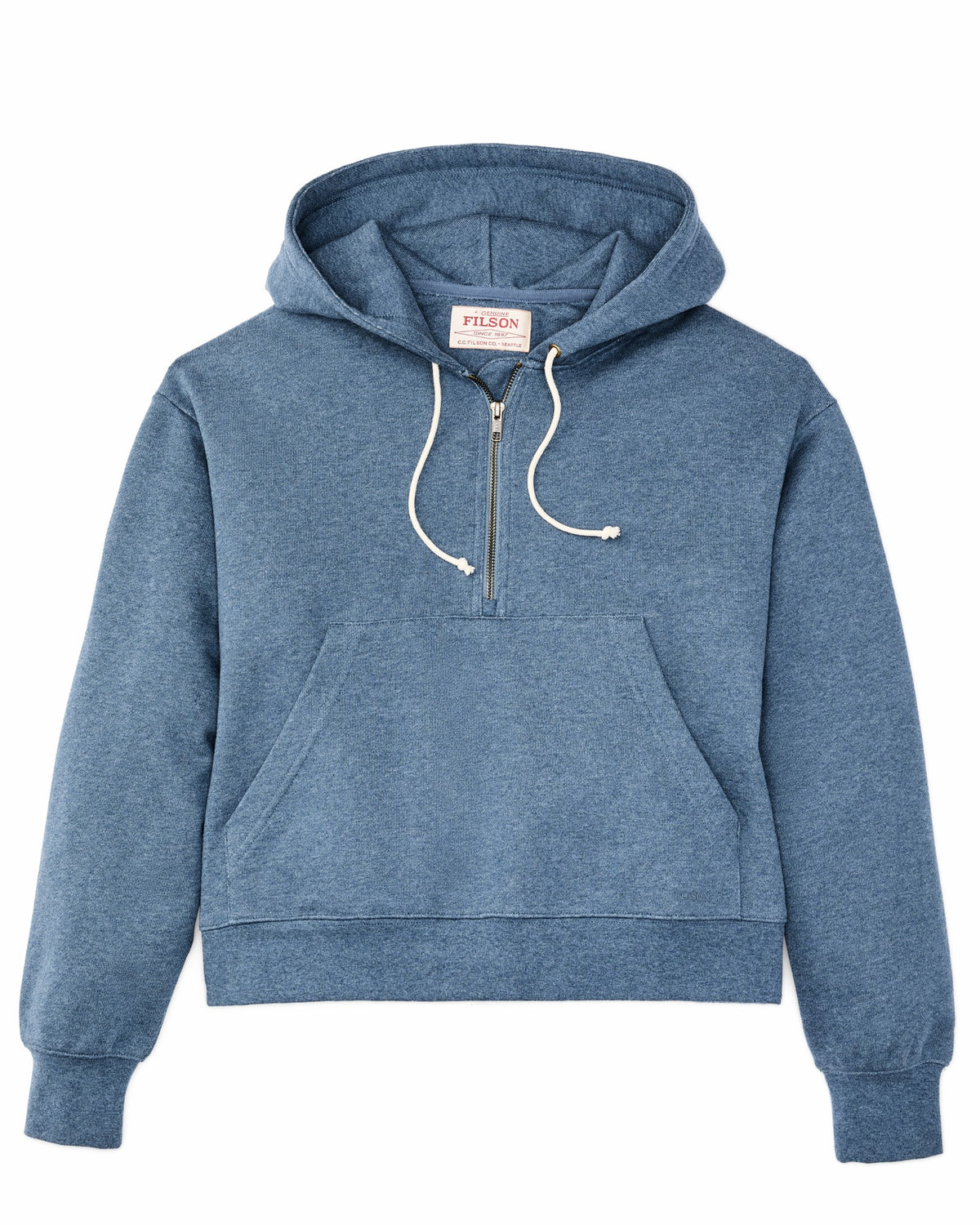 Filson Value / Women's French Terry Half-zip Hoodie - Light Blue
