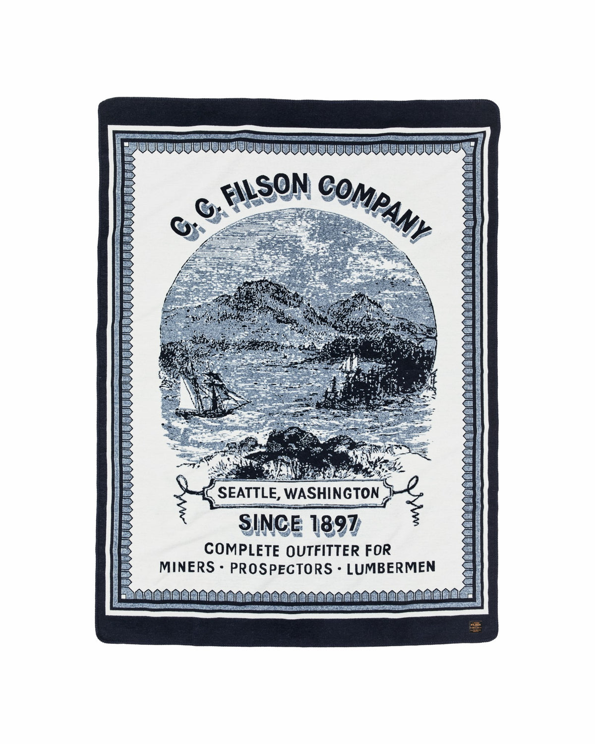 Filson Sale / Wool-blend Blanket - Navy / Mountain Sea