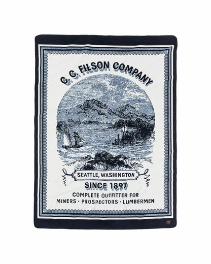 Filson Sale / Wool-blend Blanket - Navy / Mountain Sea