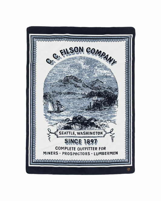 Filson Sale / Wool-blend Blanket - Navy / Mountain Sea
