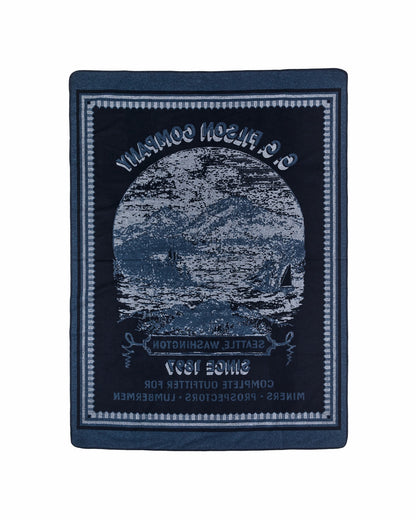 Filson Sale / Wool-blend Blanket - Navy / Mountain Sea