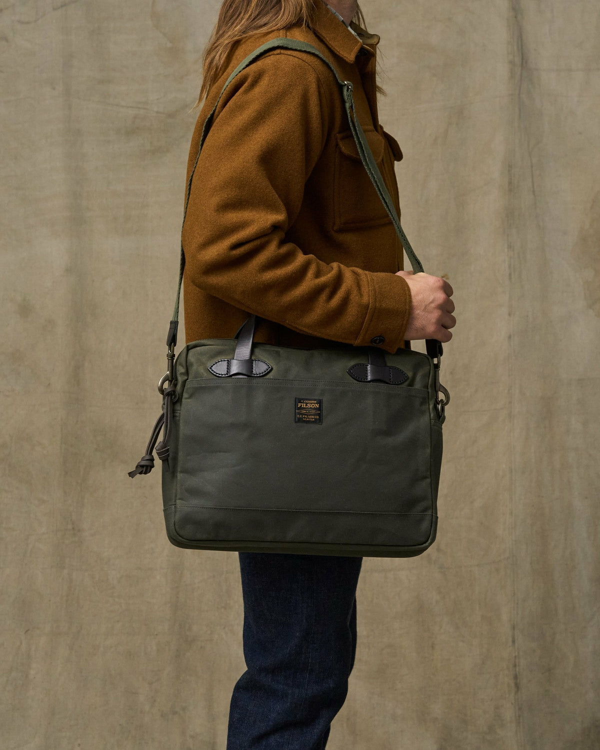 Filson Trending / Tin Cloth Compact Briefcase - Otter Green