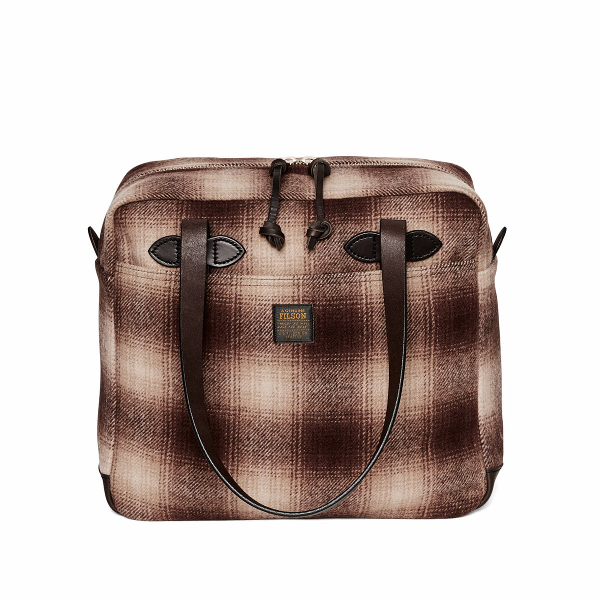 Filson Latest / Mackinaw Wool Zipper Tote Bag - Brown / Tan Ombre