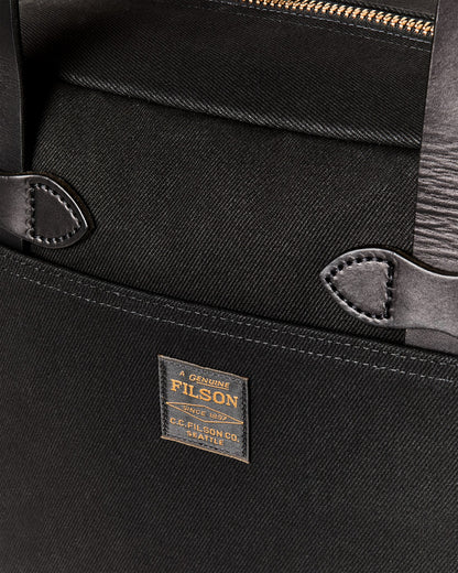 Filson Top Pick / Rugged Twill Zipper Tote Bag - Black