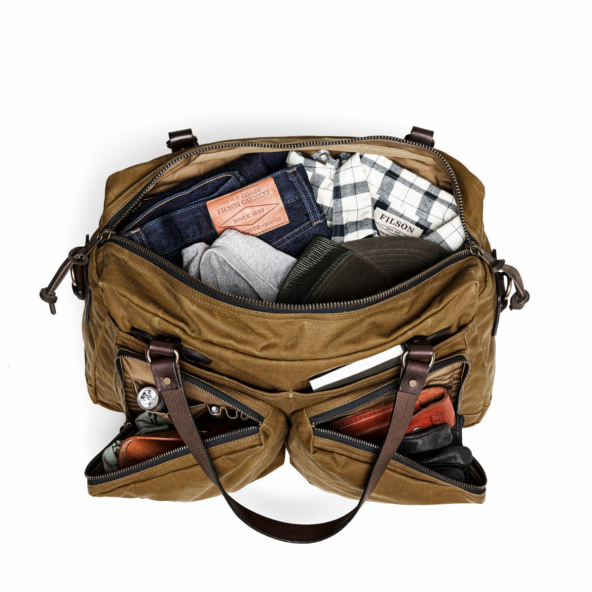 Filson Quality / 48 Hour Tin Cloth Duffle Bag - Dark Tan